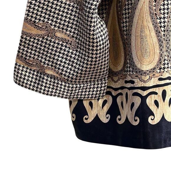 Crystal XL Silk Paisley Button-Up Shirt Multicolor Vintage - Picture 9 of 11